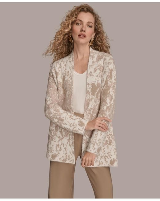 Donna Karan Natural Oversized Long Sleeve Cardigan
