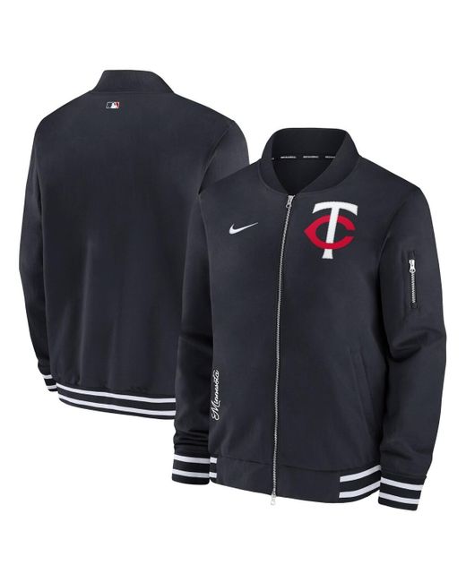 Nike Blue Minnesota Twins Authentic Collection Full-zip Bomber Jacket for men