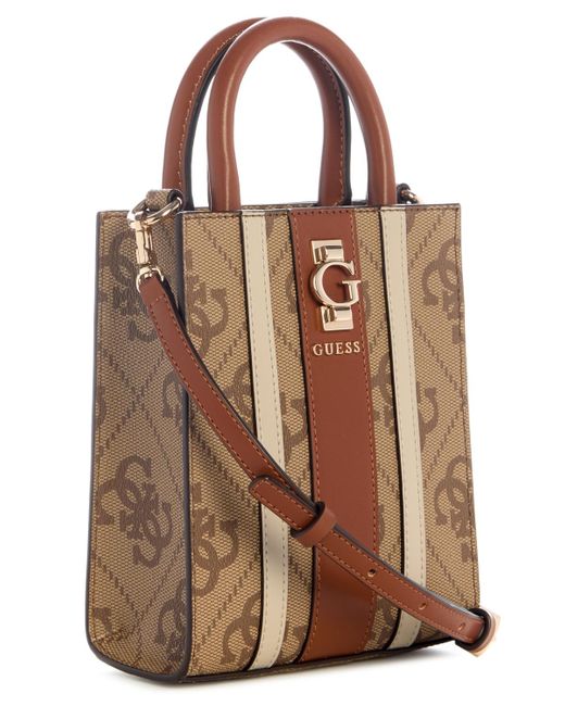 Guess Brown Erenia Mini Tote Bag