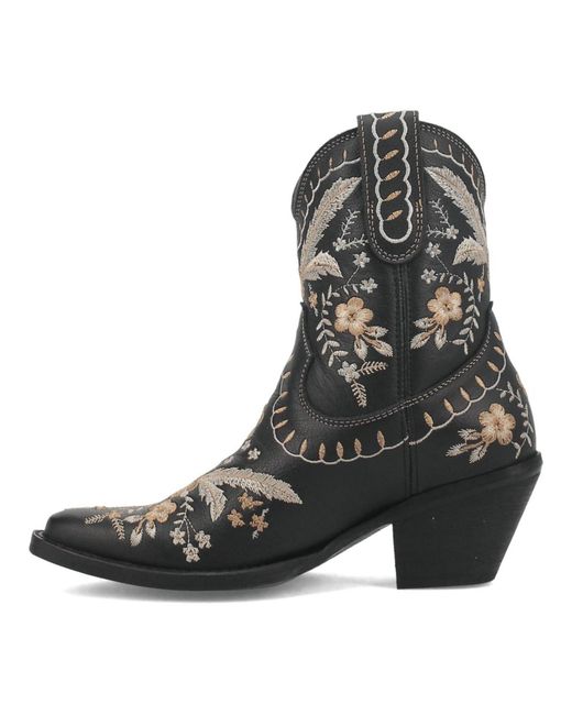 Dingo Black Primrose Leather Booties