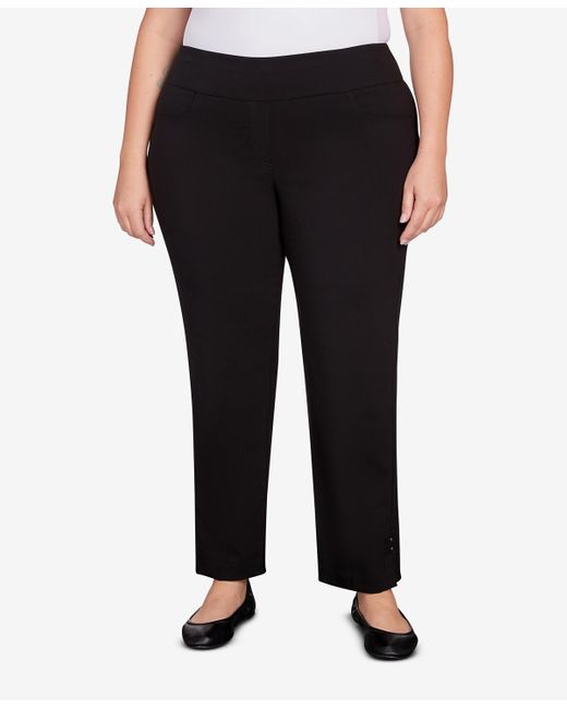 hearts of palm Black Plus Size Tech Stretch Full Length Pant
