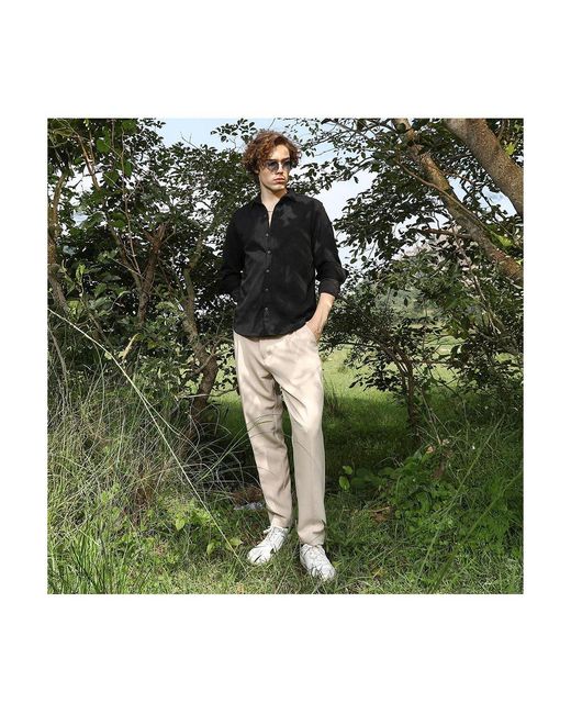 Campus Sutra Black Solid Knit Shirt for men
