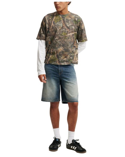 Cotton On Blue baggy Denim Shorts for men