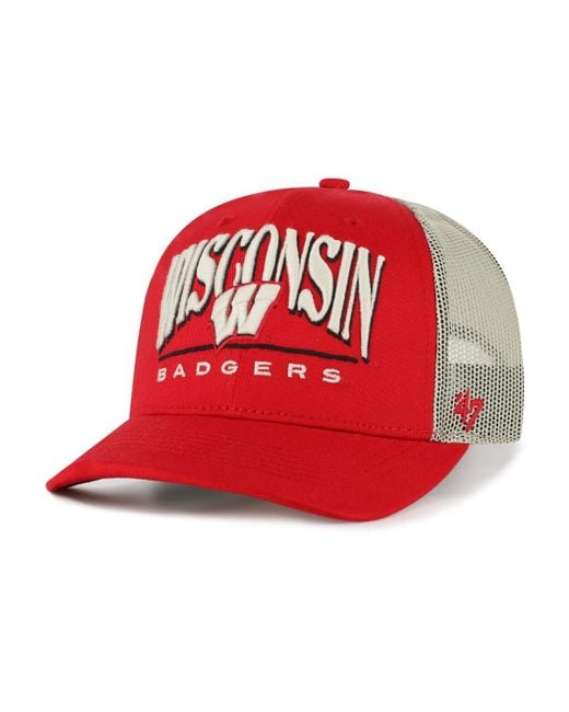 '47 Red Wisconsin Badgers Arid Adjustable Trucker Hat