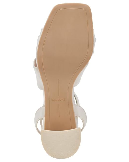 Dolce Vita White Brenna Satin Twist Two-piece Block-heel Sandals