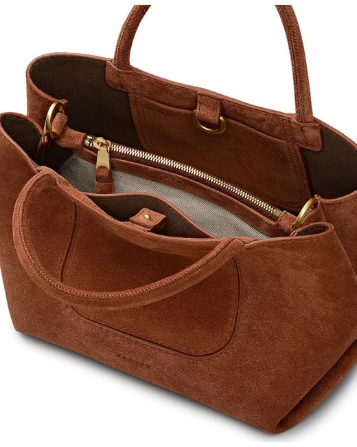 Radley Brown The Compton Suede Small Zip Top Grab Bag
