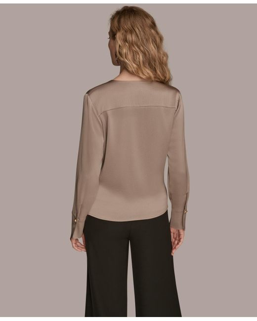 Donna Karan Natural Long Sleeve Top
