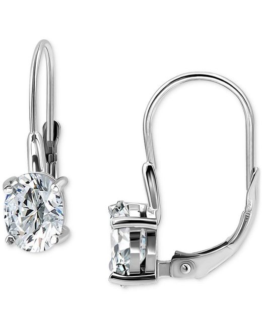 Giani Bernini Metallic Oval Cubic Zirconia Leverback Earrings