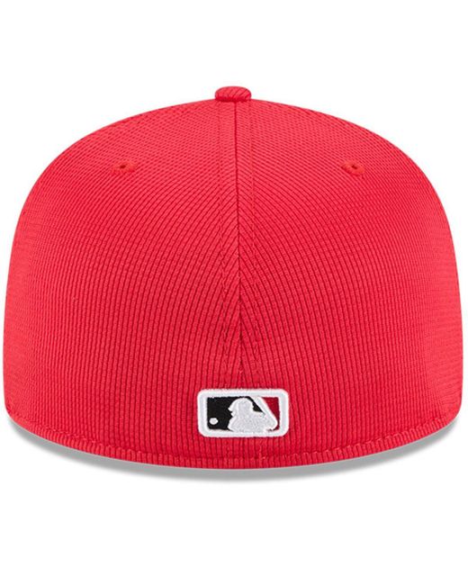 KTZ Red Cincinnati S City Connect Batting Practice 59fifty Fitted Hat for men