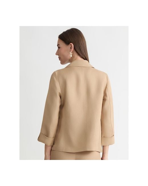 Kasper Natural Petite Notch Collar Jacket