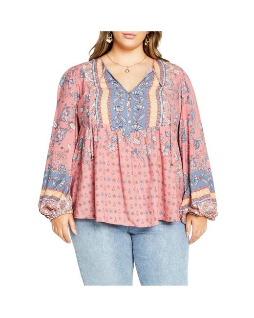 City Chic Red Angel Falls Top