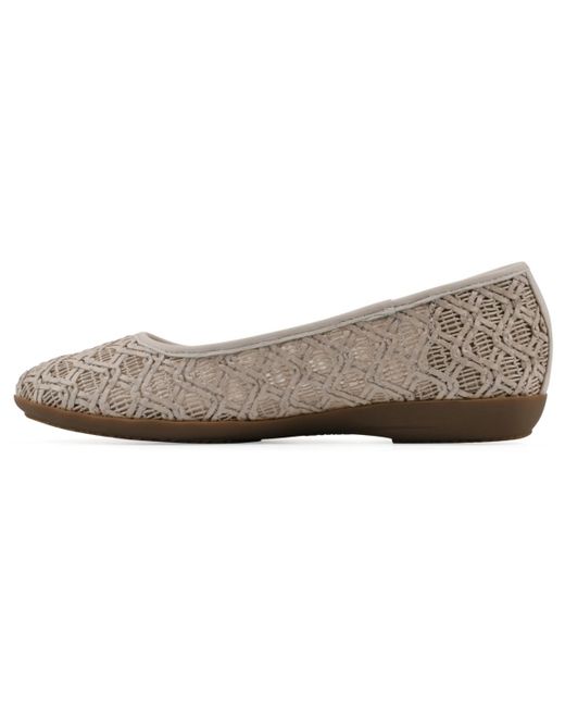 White Mountain Gray Cariann Ballet Round Toe Flats