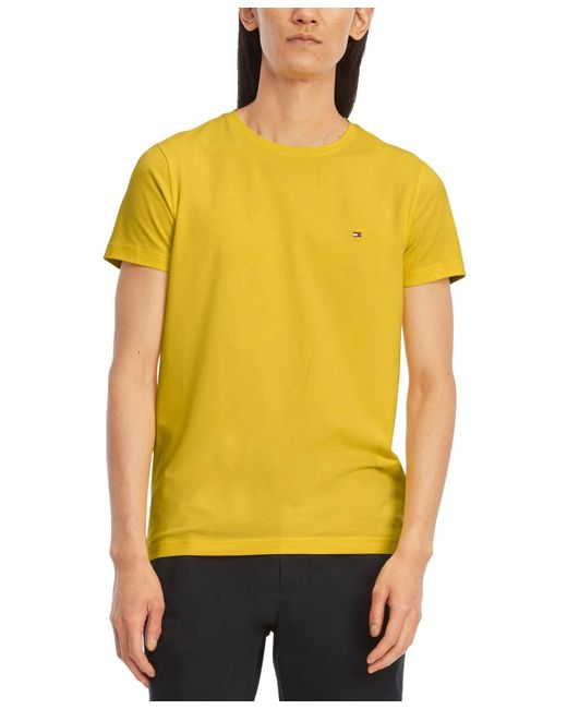 Tommy Hilfiger Yellow Stretch Cotton Slim-fit T-shirt for men