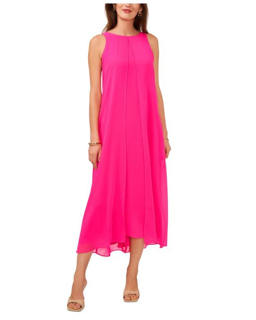 Vince Camuto Pink Sleeveless Overlay Maxi Dress