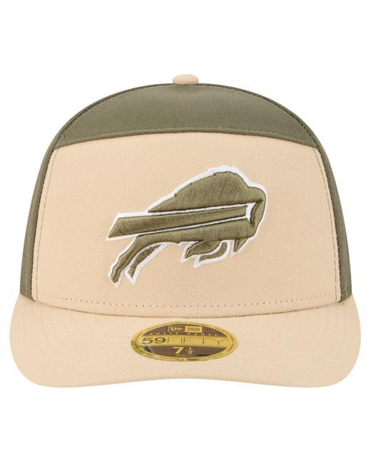 KTZ Natural Light Beige/olive Buffalo Bills Two-tone Color Pack Split Panel 59fifty Fitted Hat for men