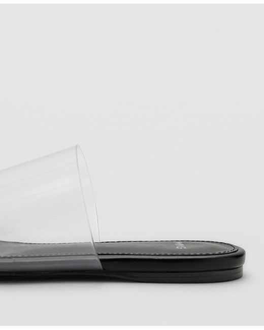 Mango Gray Vinyl Strap Sandals
