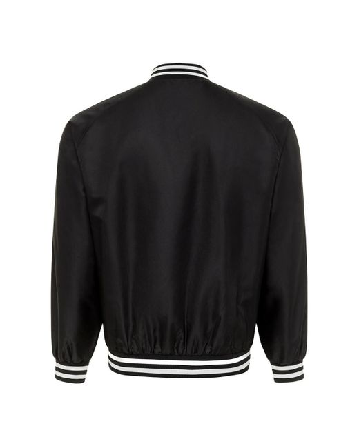 Sportiqe Black And New York Liberty Rock Roll Collection Ringo Satin Raglan Full-snap Bomber Jacket
