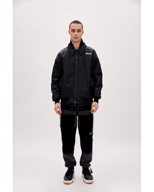 Pcfg Blue Oversized Bomber Jacket for men