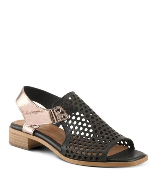 Spring Step Black Gosset Slingback Sandal