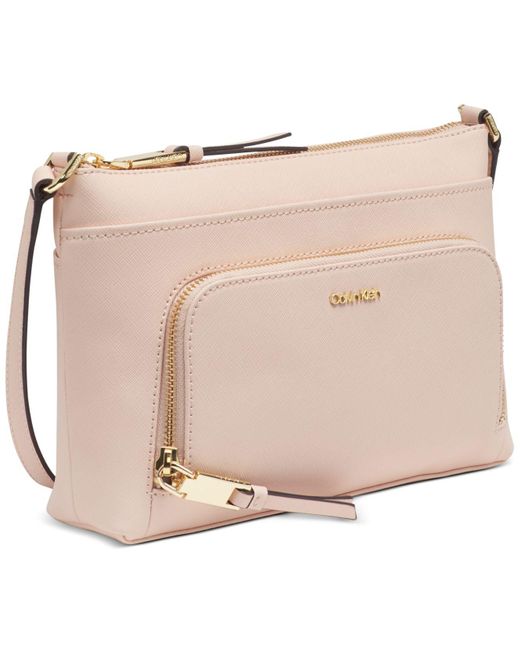 calvin klein lily saffiano leather crossbody