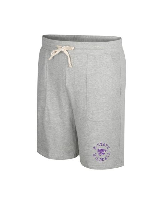 Colosseum Athletics Gray Kansas State Wildcats Love To Hear This Terry Shorts for men