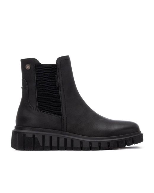 Xti Black Casual Chelsea Booties Synthetic Upper