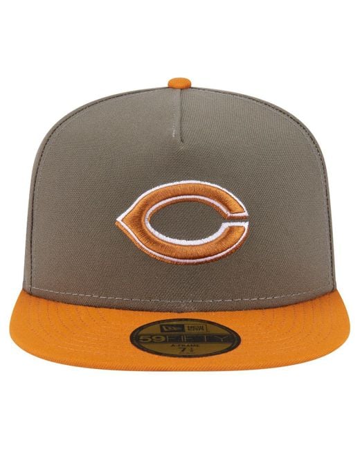 KTZ Gray Olive/orange Cincinnati Reds Two-tone Color Pack A-frame 59fifty Fitted Hat for men