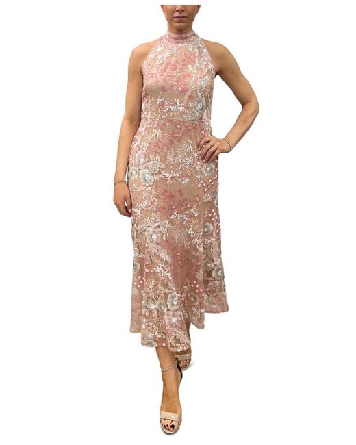 Sam Edelman Multicolor Floral Lace Sequin Sleeveless Dress