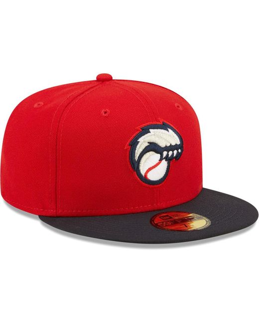 KTZ Red New Hampshire Fisher Cats Authentic Collection Team Alternate 59fifty Fitted Hat for men