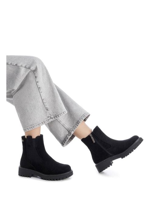 Xti Black Suede Ankle Booties Refresh Collection By
