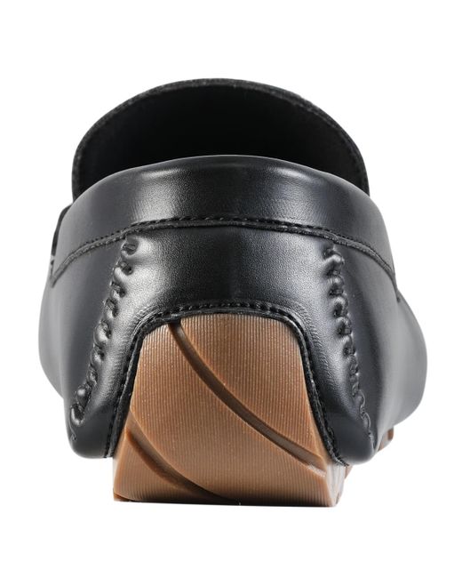 Guess Black Ansto Logo Bit Detailed Driving Loafers for men
