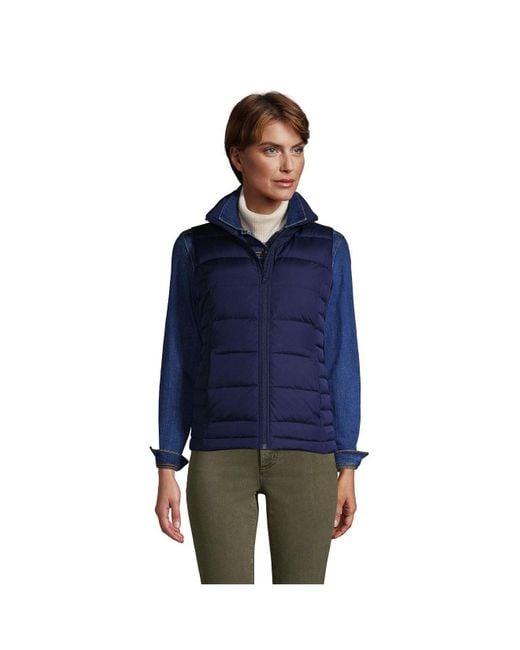 Lands' End Tall Down Puffer Vest in Blue Lyst