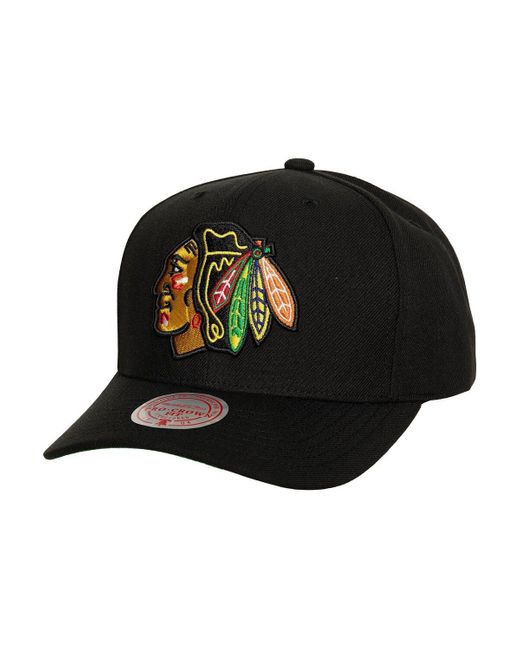 Mitchell & Ness Black Chicago Hawks Team Ground Pro Adjustable Hat for men