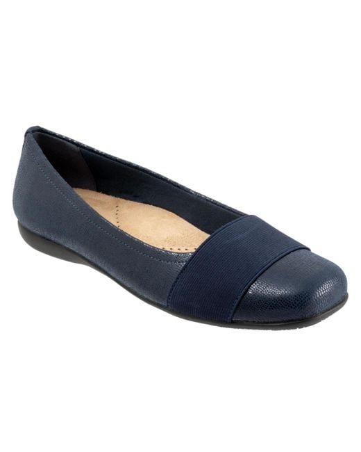 Trotters Blue Samantha Flat