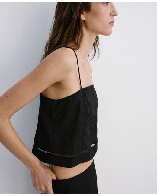 Mango White Straps And Buttons Top