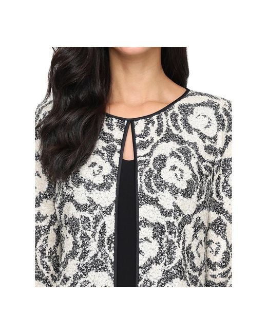 Alex Evenings White Sequin Top