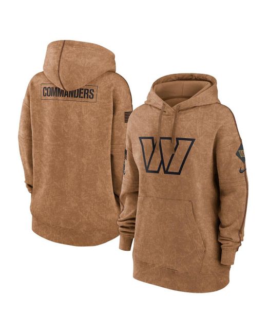 Nike Brown Distressed Washington Commanders 2023 Salute To Service Pullover Hoodie