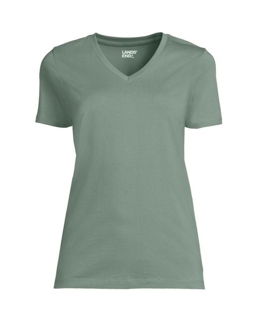 Lands' End Green Plus Size Relaxed Supima Cotton T-shirt