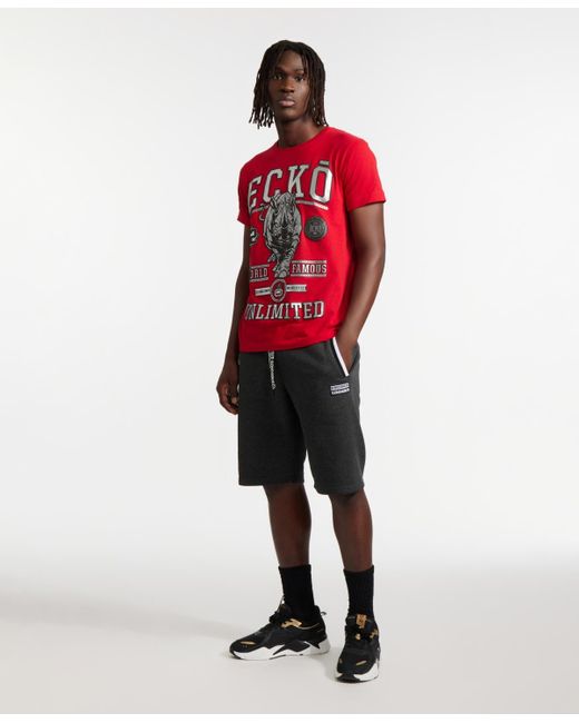 Ecko' Unltd Black Dynamic Fleece Shorts for men