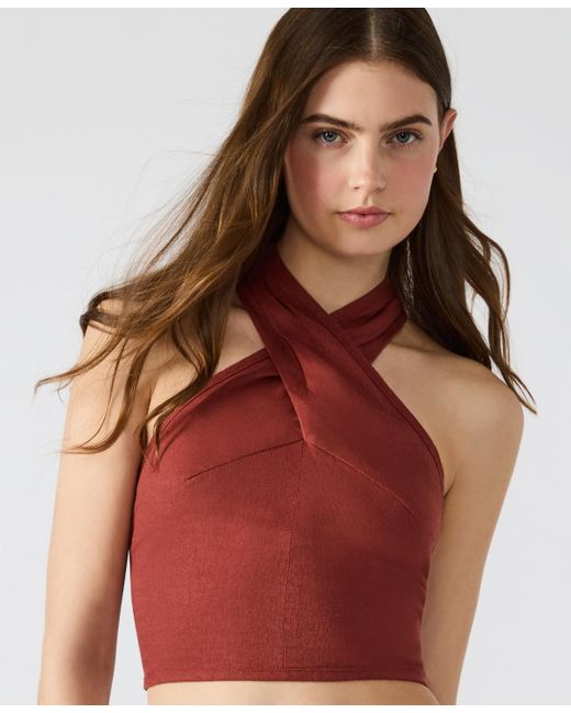 Steve Madden Red Winnie Halter Crop Top