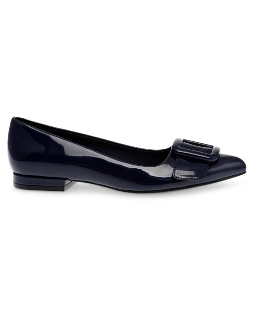 Anne Klein Blue Kalea Pointed Toe Buckle Flats