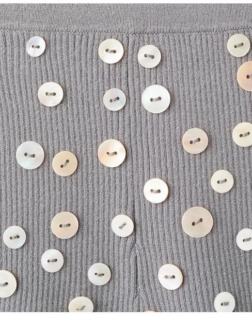 Mango White Decorative Buttons Shorts