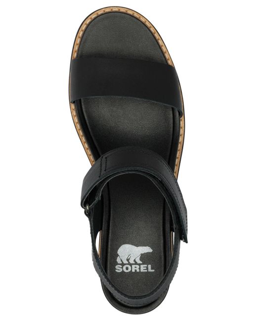 Sorel Green Joanie Iv Y-strap Wedge Sandals