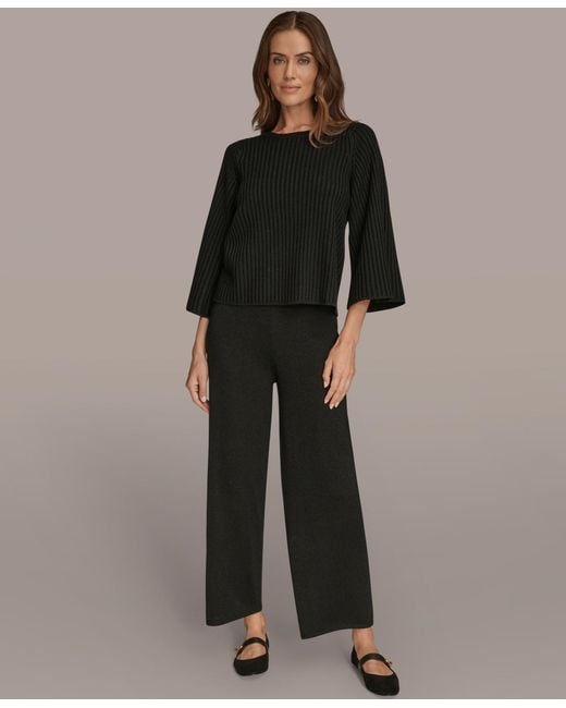 Donna Karan Black Micro Sequin Embellished Sweater