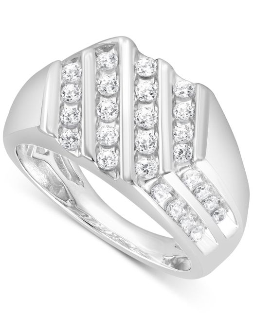 Macy's White Diamond Diagonal Channel-set Ring (1 Ct. T.w. for men