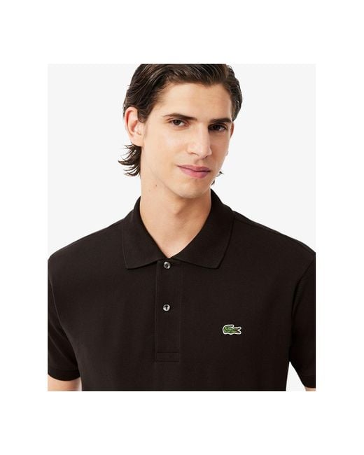 Lacoste Black Classic Fit Short Sleeve Polo Shirt for men
