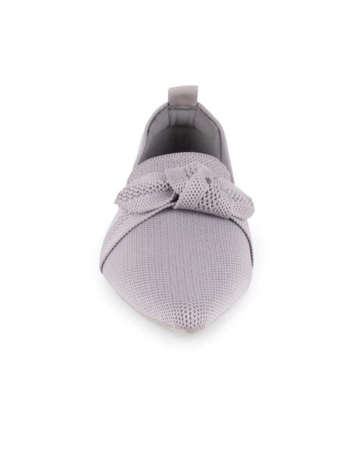 Tahari Gray Venice Knit Slip-on Flats