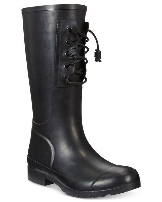 black sperry rain boots