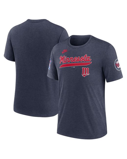 Nike Blue Minnesota Twins Cooperstown Collection Eras Tri-blend T-shirt for men