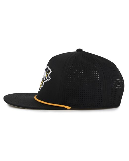 American Needle Black Pittsburgh Penguins Buxton Pro Tech Adjustable Hat for men